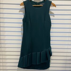 Donna Ricco Hunter Green Asymmetrical Dress